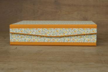 Preview: Din A4 box for papers orange yellow handmade in Germany